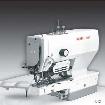 PFAFF 3307-1/01,-1/02,-1/13 Elektronik programlı, tek iplik kilit sistemli, dikiş atlamasını algılayan düğme makinesi